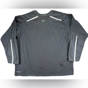 Vintage Nike Center Swoosh Long Sleeve Shirt Men's XL Gray Fleece 90s Therma Fit